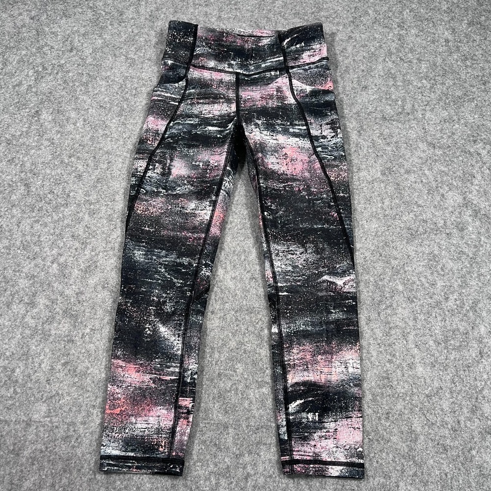 Lululemon‎ Athletica Azurite Poppy Coral Time To Sweat Crop Women's Size 4